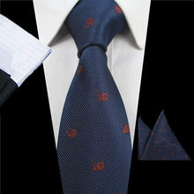 Load image into Gallery viewer, Navy Blue Snail Skinny Tie &amp; Pocket Square Tie + Square JayKirbyTies 