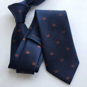 Navy Blue Snail Skinny Tie & Pocket Square Tie + Square JayKirbyTies 