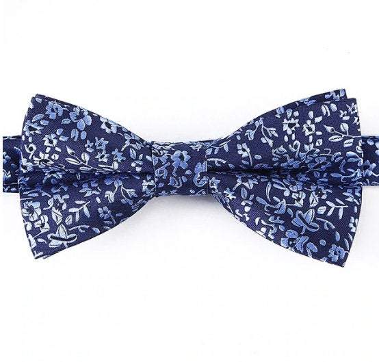 Navy Floral Bow Tie Bow Ties JayKirbyTies 