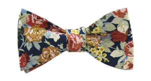 Navy Floral Bow Tie Bow Ties JayKirbyTies 