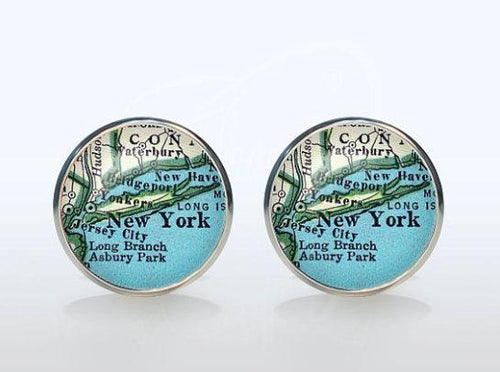 New York Map Cufflinks Cufflinks JayKirbyTies 