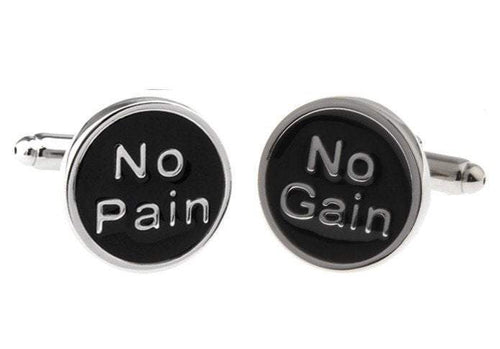 No Pain No Gain Cufflinks Cufflinks JayKirbyTies 