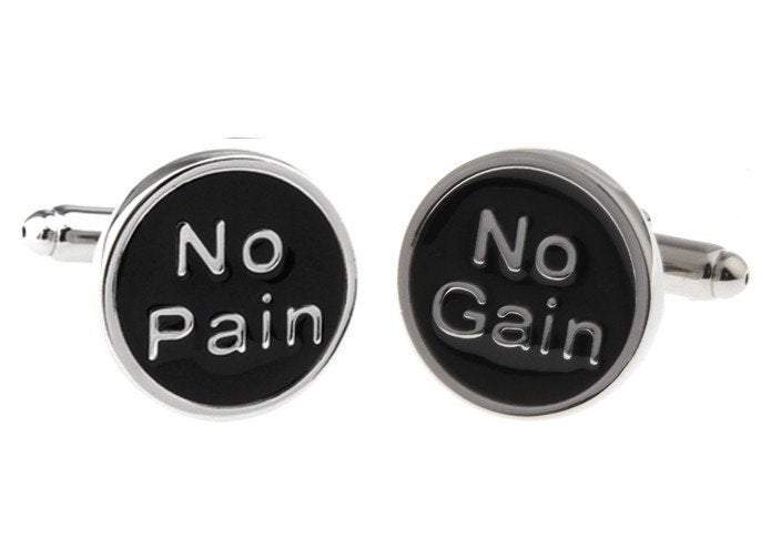 No Pain No Gain Cufflinks Cufflinks JayKirbyTies 