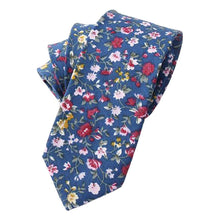 Load image into Gallery viewer, Ocean Blue Floral Tie Neckties JayKirbyTies 