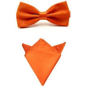 Orange Bow Tie & Pocket Square Bow Tie + Square JayKirbyTies 