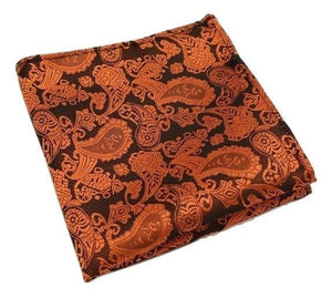 Orange Paisley Pocket Square Pocket Squares JayKirbyTies 