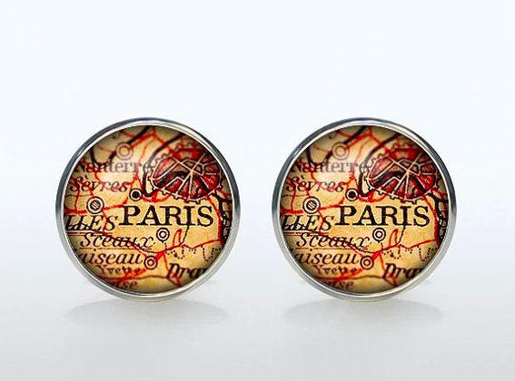 Paris Map Cufflinks Cufflinks JayKirbyTies 