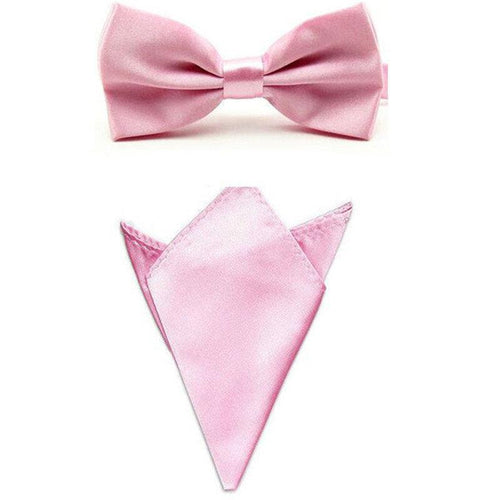 Pink Bow Tie & Pocket Square Bow Tie + Square JayKirbyTies 