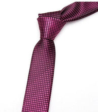 Load image into Gallery viewer, Pink Dotted Skinny Tie Neckties JayKirbyTies 