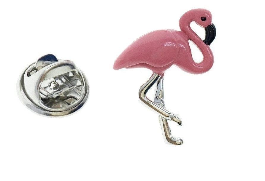 Pink Flamingo Lapel Pin Enamel Lapel Pins JayKirbyTies 