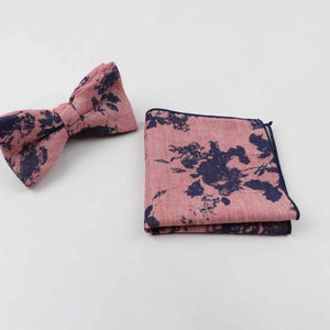 Pink Floral Bow Tie & Pocket Square Bow Tie + Square JayKirbyTies 