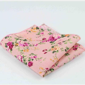 Pink Floral Pocket Square Pocket Squares JayKirbyTies 