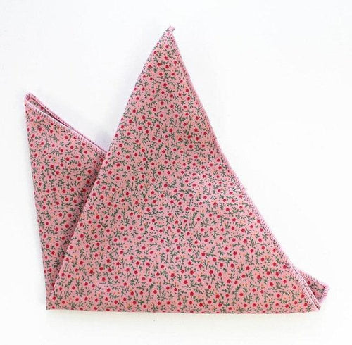 Pink Floral Pocket Square Pocket Squares JayKirbyTies 