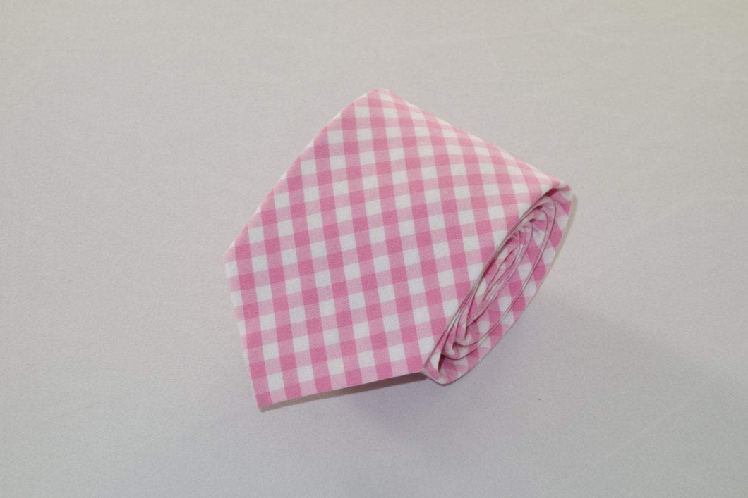 Pink Gingham Tie Neckties JayKirbyTies 