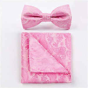 Pink Paisley Bow Tie & Pocket Square Bow Tie + Square JayKirbyTies 