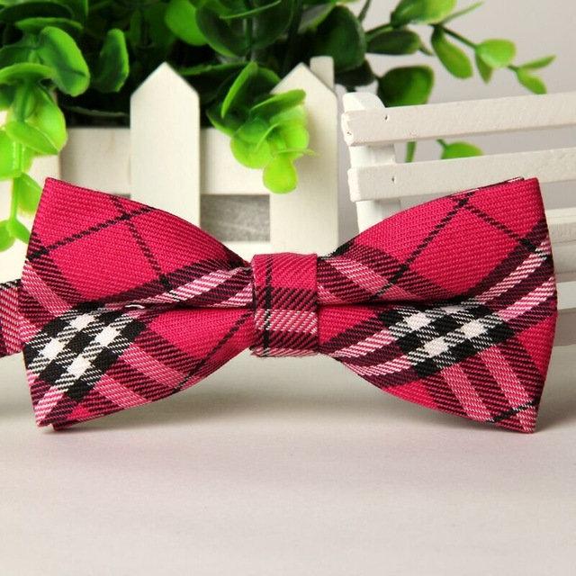 Pink Plaid Tartan Bow Tie Bow Ties JayKirbyTies 