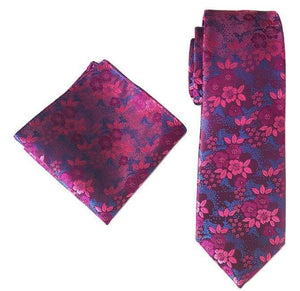 Pink/Blue Floral Tie & Pocket Square Tie + Square JayKirbyTies 