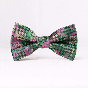 Pink/Green Floral Bow Tie Bow Ties JayKirbyTies 