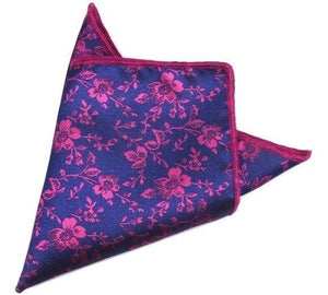 Pink/Purple Floral Pocket Square Pocket Squares JayKirbyTies 