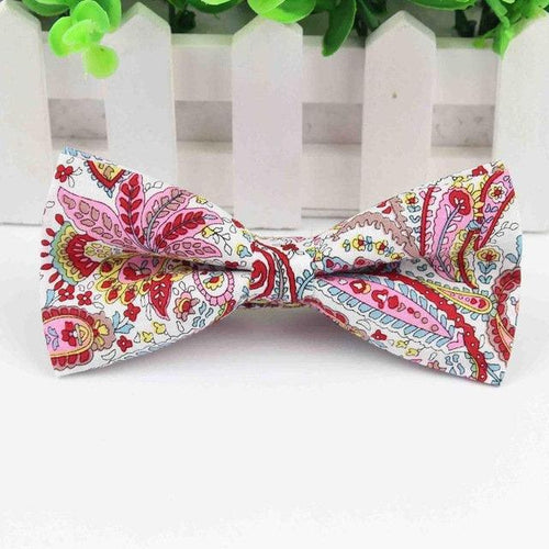 Pink/Red Paisley Floral Bow Tie Australia