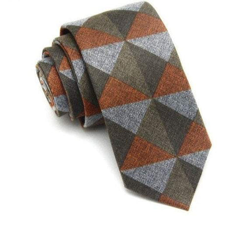 Plaid Cashmere Skinny Tie Neckties JayKirbyTies 