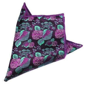 Purple Floral Pocket Square Pocket Squares JayKirbyTies 