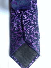 Load image into Gallery viewer, Purple Floral Skinny Tie Neckties JayKirbyTies 
