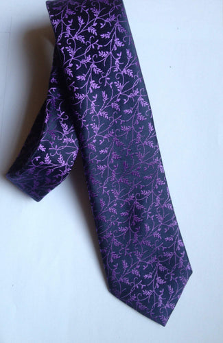 Purple Floral Skinny Tie Australia