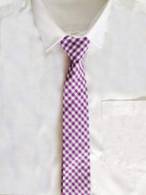 Load image into Gallery viewer, Purple Gingham Tie Neckties JayKirbyTies 