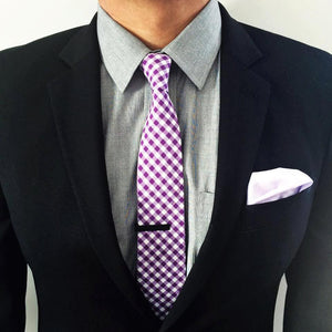 Purple Gingham Tie Neckties JayKirbyTies 