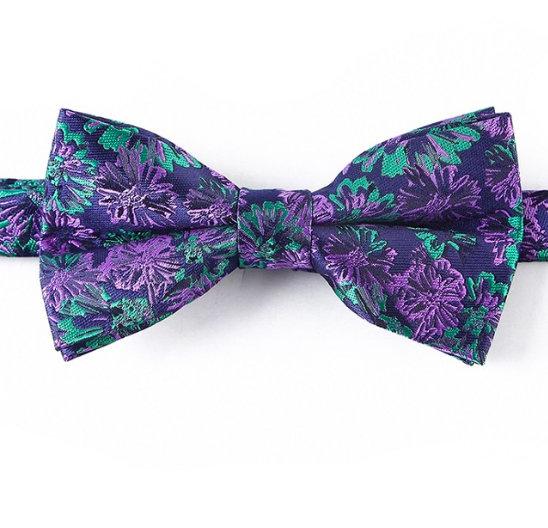 Purple & Green Floral Bow Tie Bow Ties JayKirbyTies 