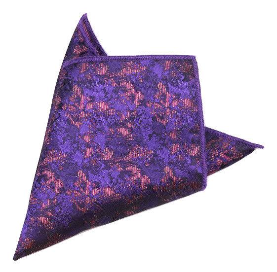 Purple Metallic Pocket Square Pocket Squares JayKirbyTies 