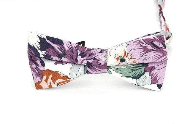 Purple/White Floral Bow Tie Australia