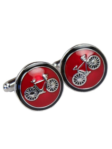 Red Bicycle Cufflinks Cufflinks JayKirbyTies 