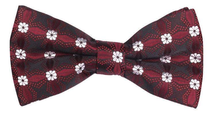 Red & Black Floral Bow Tie Bow Ties JayKirbyTies 