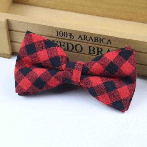 Red & Black Plaid Bow Tie Bow Ties JayKirbyTies 