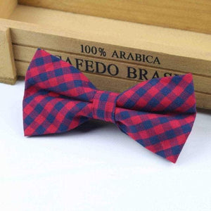 Red & Blue Plaid Bow Tie Bow Ties JayKirbyTies 