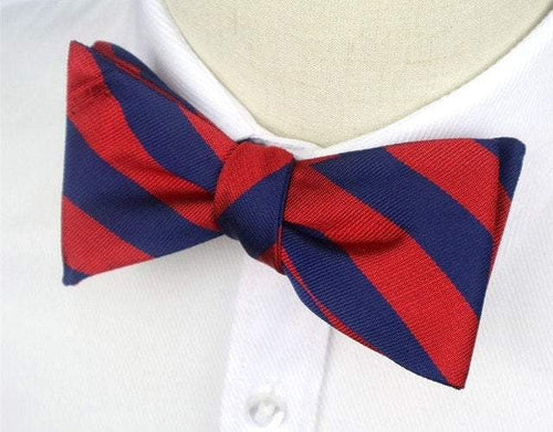 Red Blue Striped Dot Bow Tie Bow Ties JayKirbyTies 