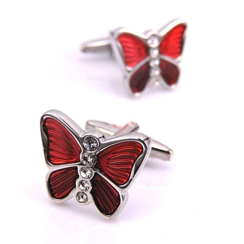 Red Butterfly Cufflinks Cufflinks JayKirbyTies 