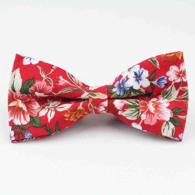 Red Floral Bow Tie Bow Ties JayKirbyTies 