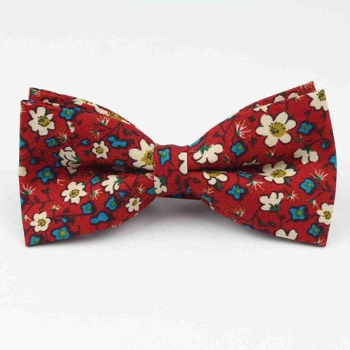 Red Floral Bow Tie Bow Ties JayKirbyTies 
