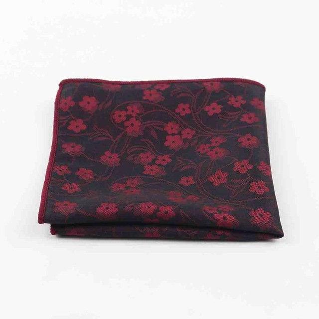 Red Floral Pocket Square Pocket Squares JayKirbyTies 