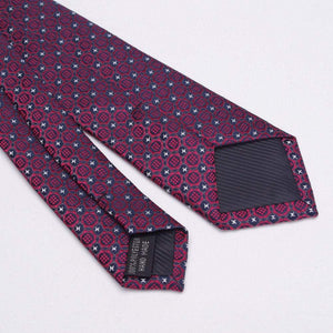 Red Geometric Pattern Skinny Tie Neckties JayKirbyTies 