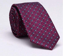 Load image into Gallery viewer, Red Geometric Pattern Skinny Tie Neckties JayKirbyTies 