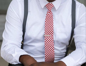 Red Gingham Tie Neckties JayKirbyTies 