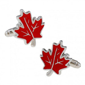 Red Maple Leaf Cufflinks Cufflinks JayKirbyTies 