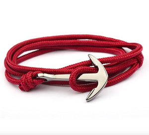 Red Men's Anchor Rope Bracelet Australia
