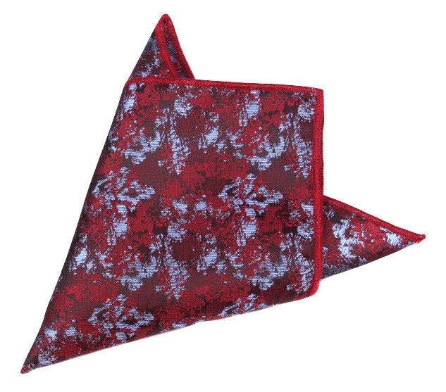 Red Metallic Pocket Square Pocket Squares JayKirbyTies 