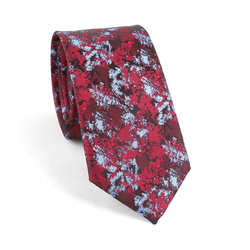 Red Metallic Skinny Tie Neckties JayKirbyTies 