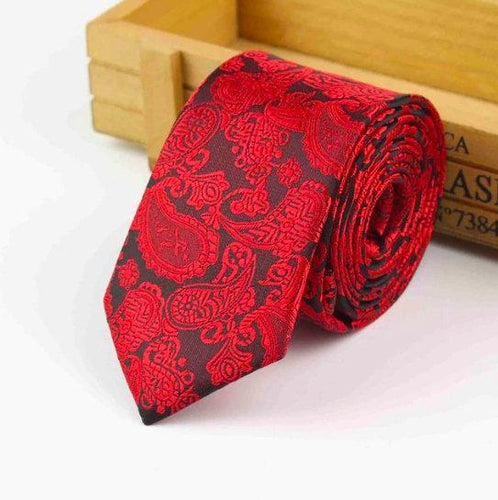 Red Paisley Skinny Tie Australia